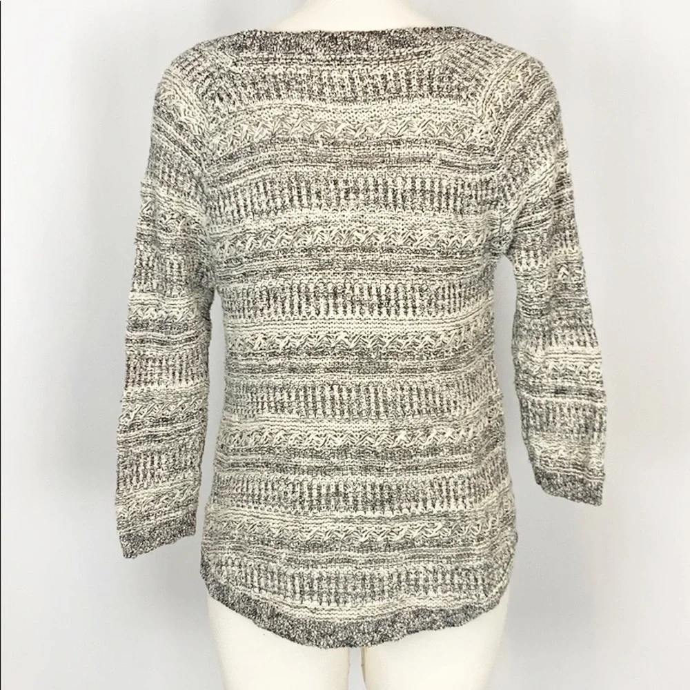 Lucky Brand Marled Gray & White Pullover Sweater